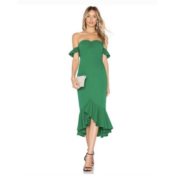 Lovers & Friends‎ Woman’s Giulia Midi Dress Kelly Green SZ XS - Picture 1 of 9